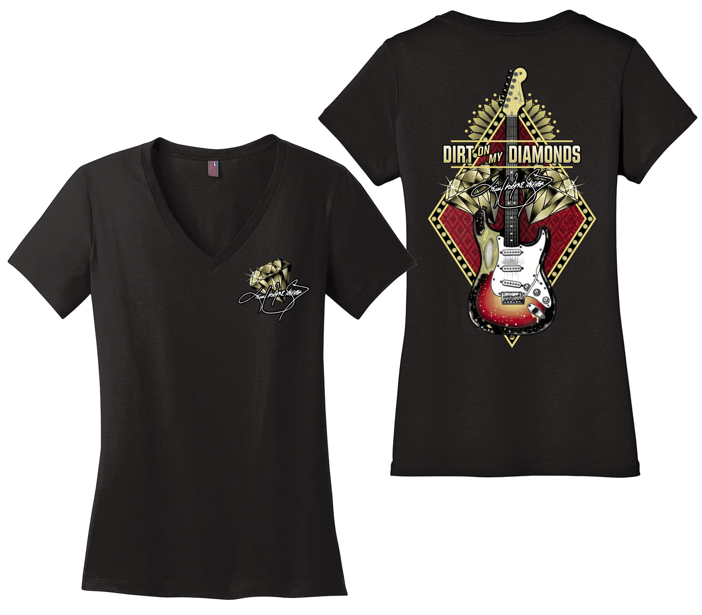 KWS Band Dirt On My Diamonds Ladies V-neck T-shirt