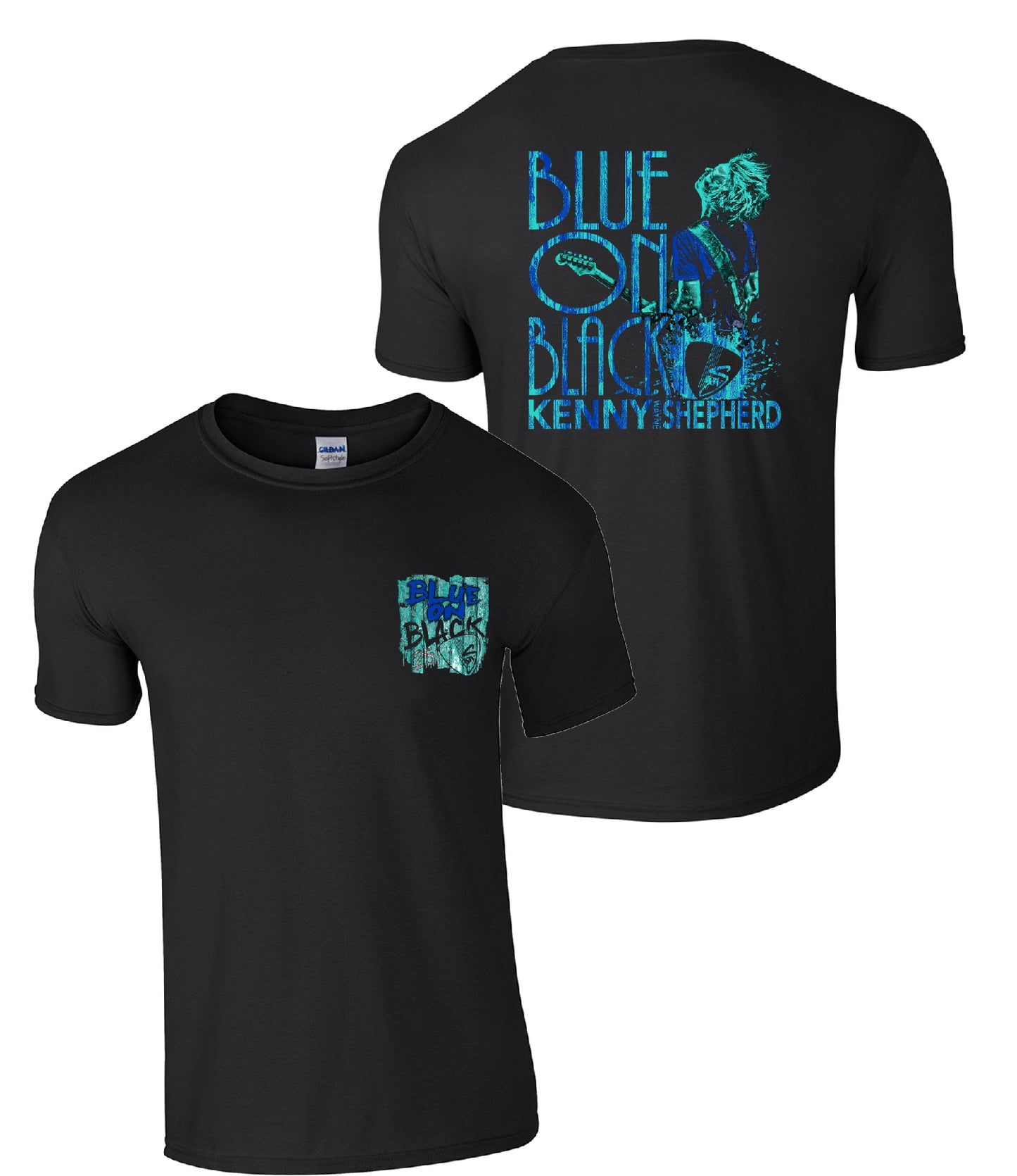 Blue On Black T-Shirt