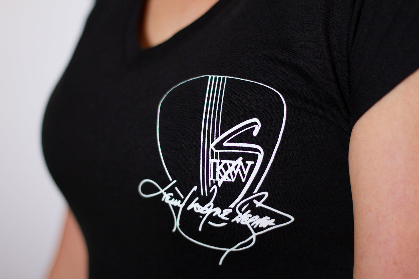 LADIES V-neck Multi Guitars T-Shirt