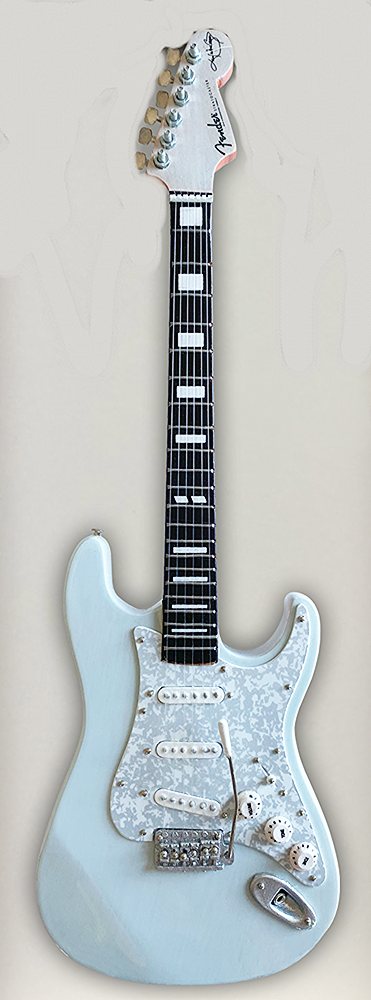 Autographed Miniature Replica of Kenny's Sonic Blue Signature Series Strat