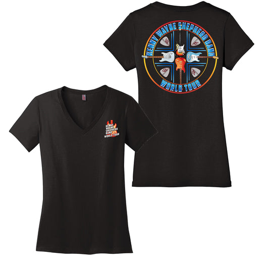 Kenny Wayne Shepherd Band  "World Tour"  Ladies V-neck T-shirt