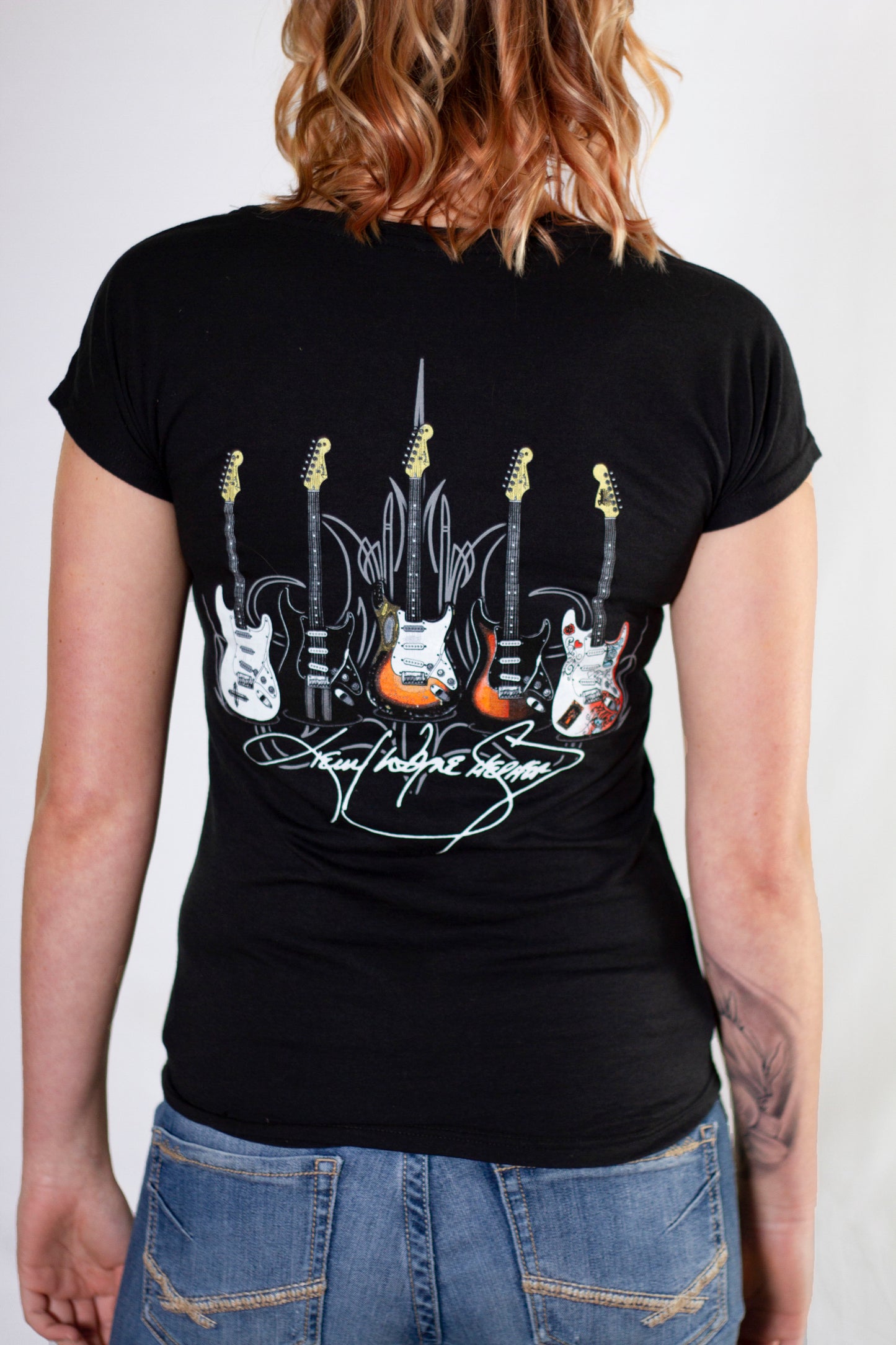 LADIES V-neck Multi Guitars T-Shirt