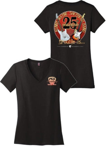 Trouble Is 25th Anniversary Ladies Medallion  t-shirt